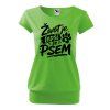 DAMSKE DADDIES tricko Zivot je lepsi se psem ZELENE
