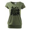 DAMSKE DADDIES tricko Zivot je lepsi se psem KHAKI