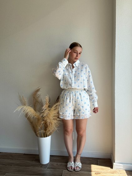 MUŠELINOVÝ KOMPLET LOVE - MODRÁ