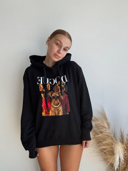 MIKINA S KAPUCŇOU - DOGUE ČIERNA
