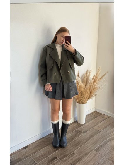 JESENNÝ KABÁT OLIVIA - KHAKI