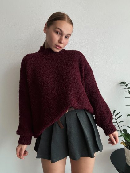 UZLIKOVÝ SVETER ANNY - BORDOVÁ