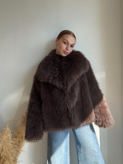 KOŽUCH S MAXI LIMCOM - RUTH - ČOKOLÁDOVÁ