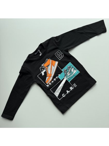 Chlapčenské mierne zateplené tričko Kit čierna