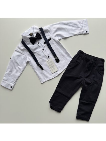 Chlapčenský elegantný komplet s košeľou a nohavicami