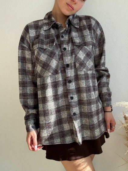 KAROVANÁ KOŠELA EDI - SIVO-HNEDÁ