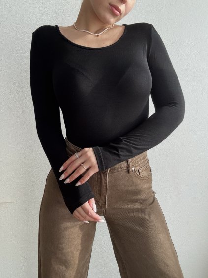 TRIČKO NASI - okrúhly výstrih - ČIERNA