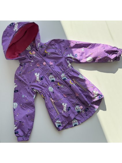 Dievčenská prechodná bunda Unicorn fialová