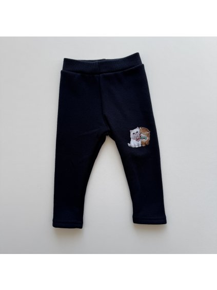 Dievčenské zateplené legíny Kitty tmavomodrá