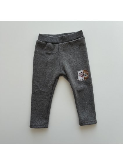 Dievčenské zateplené legíny Kitty sivá