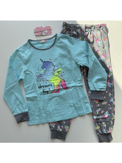 Dievčenské pyžamo Unicorn modrá