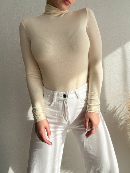 Jemne transparentný rolák - JIMI - KRÉMOVÁ