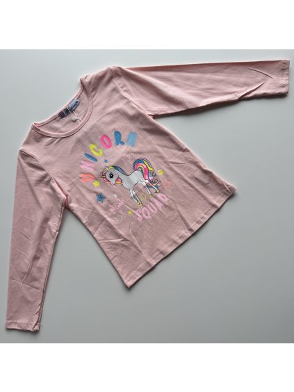 Dievčenské tričko Unicorn bledoružová