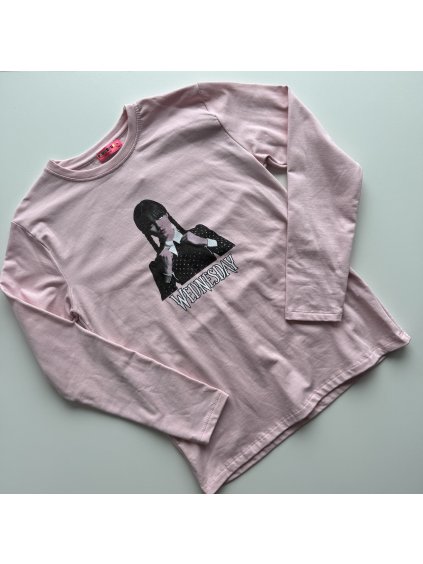 Dievčenské tričko s dlhým rukávom Wednesday