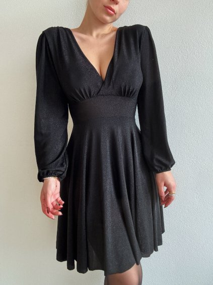 LUREXOVE ŠATY ELOIS - ČIERNA