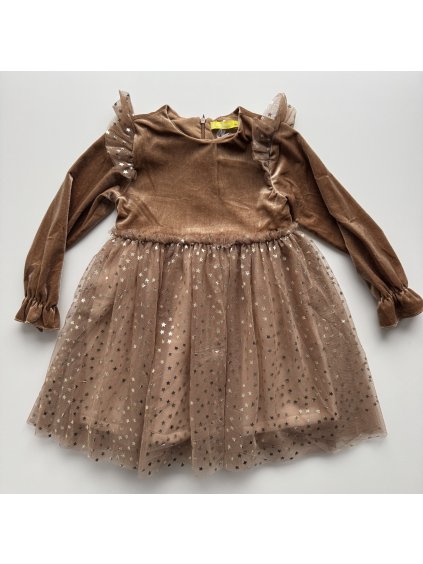 Dievčenské hrubo zateplené šaty Vivienne hnedá