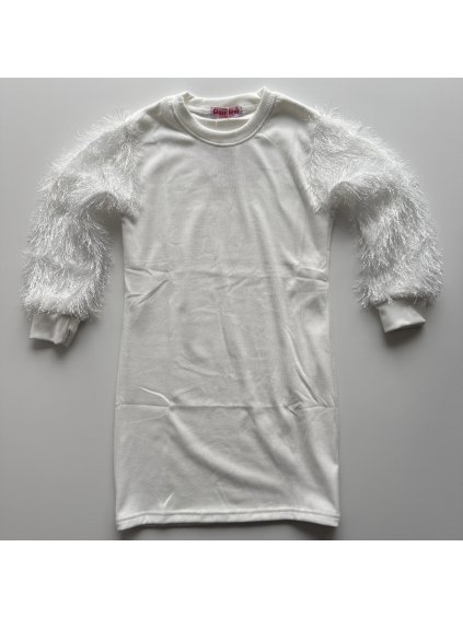 Dievčenské zateplené šaty Evaluna biela