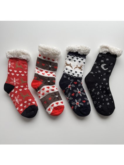 Dámske hrubo zateplené vianočné ponožky