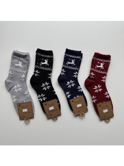 Dámske mäkkučké, hrubé, vianočné ponožky