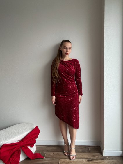 FLITROVÉ ŠATY MEGY - ČERVENÁ