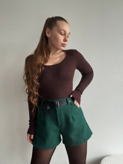 ŠORTKY S OPASKOM ARET - SMARAGD