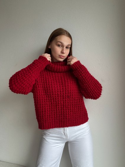 ROLÁKOVÝ SVETRÍK TIA - ČERVENÁ