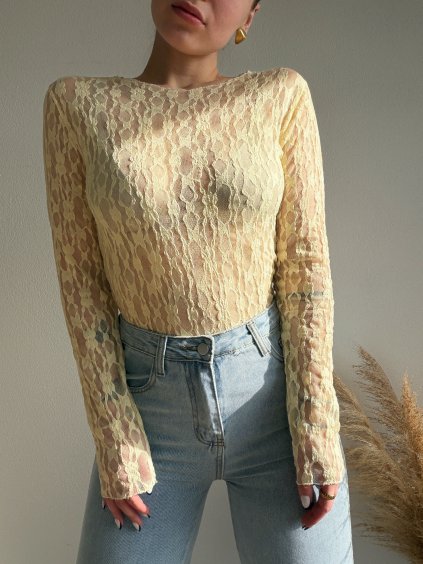 ČIPKOVANÝ TOP KATIA - ŽLTÁ