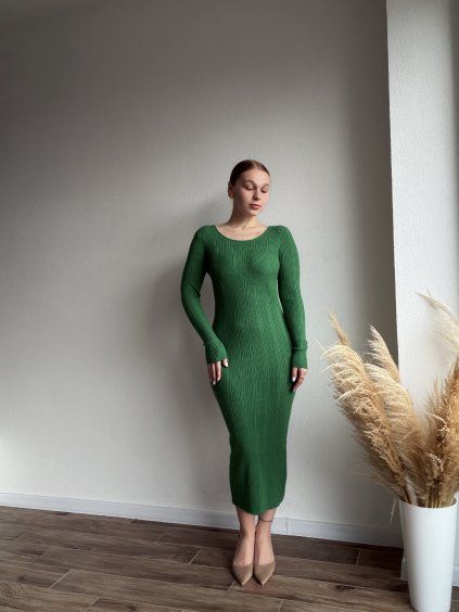 ÚPLETOVÉ ŠATY ESY - ZELENÁ