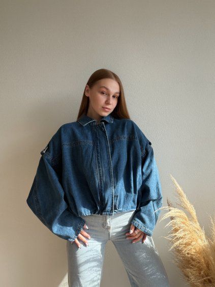 VIRÁLNA BOMBER BUNDA NEIRA - DENIM