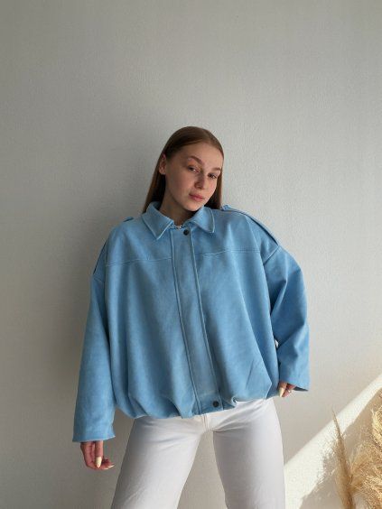 SEMIŠOVÁ BOMBER BUNDA NEIRA - MODRÁ