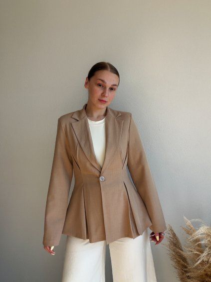 HNEDÉ SAKO S TVAROVANÝM PÁSOM - LENA