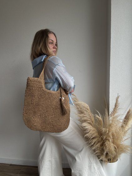 SLAMENNÁ TOTE KABELKA AURORA