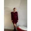 ŠATY S RIASENÍM EVELYN -  BORDOVÁ