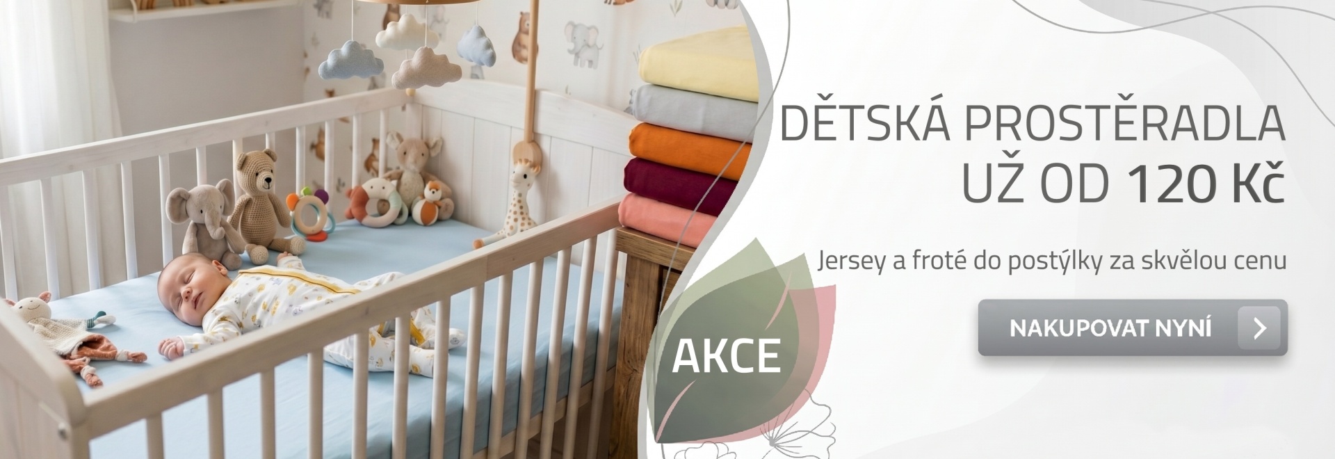 Dětská prostěradla do postýlky z jersey a froté od 120 Kč