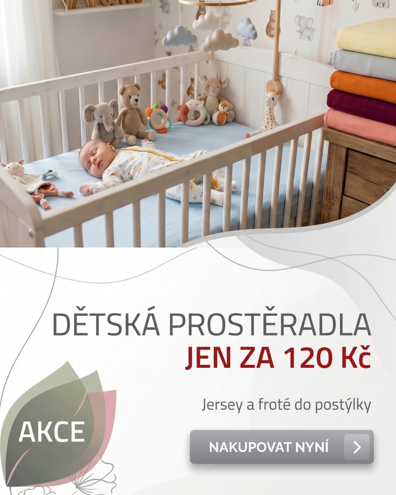 Dětská prostěradla do postýlky z jersey a froté od 120 Kč