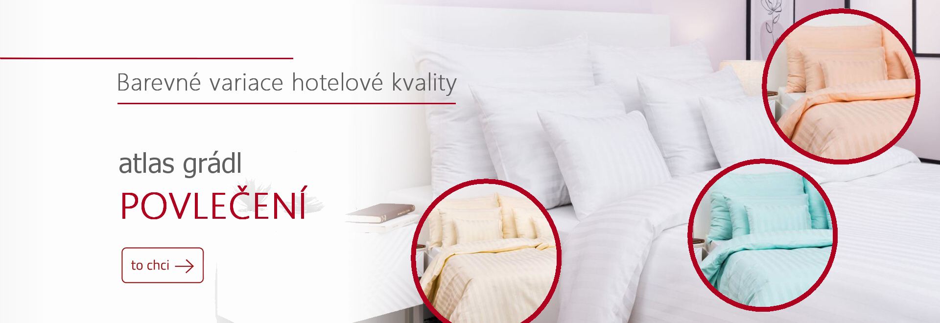 Povlečení atlas grádl bílý i barevný