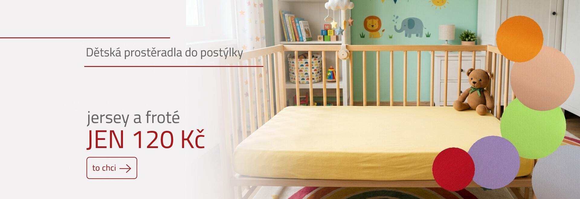 Akce jersey a froté prostěradla do postýlky