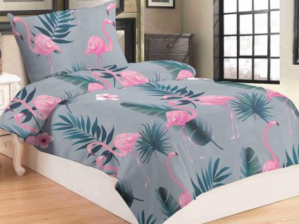 Povleceni mikroflanel flamingo grey dadka vracov