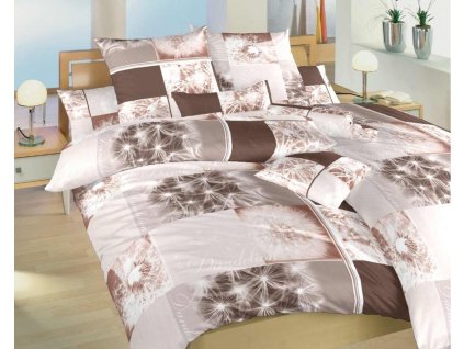 Povleceni bavlna pampelisky 3D hnede dadka vracov