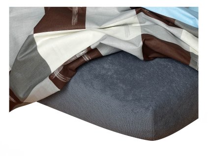 Froté prostěradlo tmavě šedé (Rozměr 120x200x20)