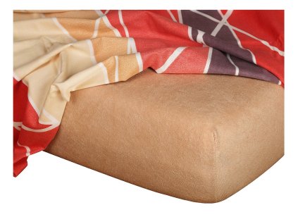 Froté prostěradlo světle hnědé (Rozměr 160x220x20)