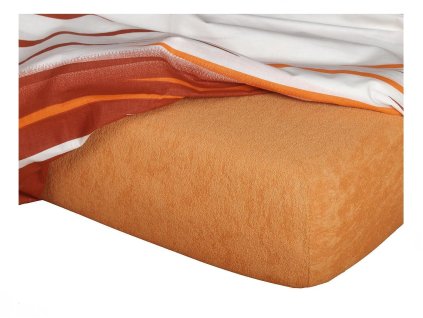 Froté prostěradlo karamel (Rozměr 90x220x20)