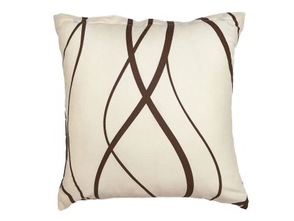 Povlak na polštář bavlna Vlny hnědé na banánovém (Rozměr 70x90)