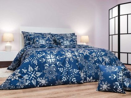 Povleceni Snowflakes tmave modre Dadka Vracov1