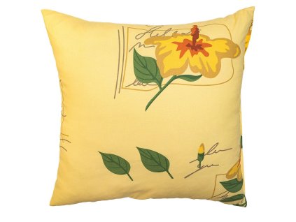 Povlak na polštář bavlna Ibišek žlutý (Rozměr 40x50)