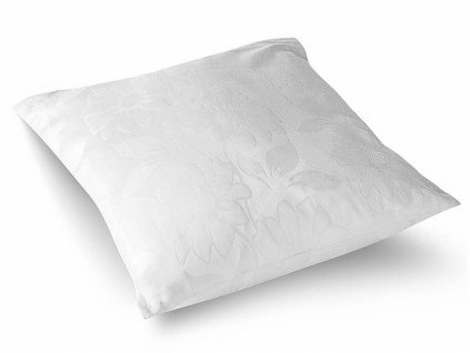 Povlak na polštář damašek Jiřiny bílé (Rozměr 40x50)