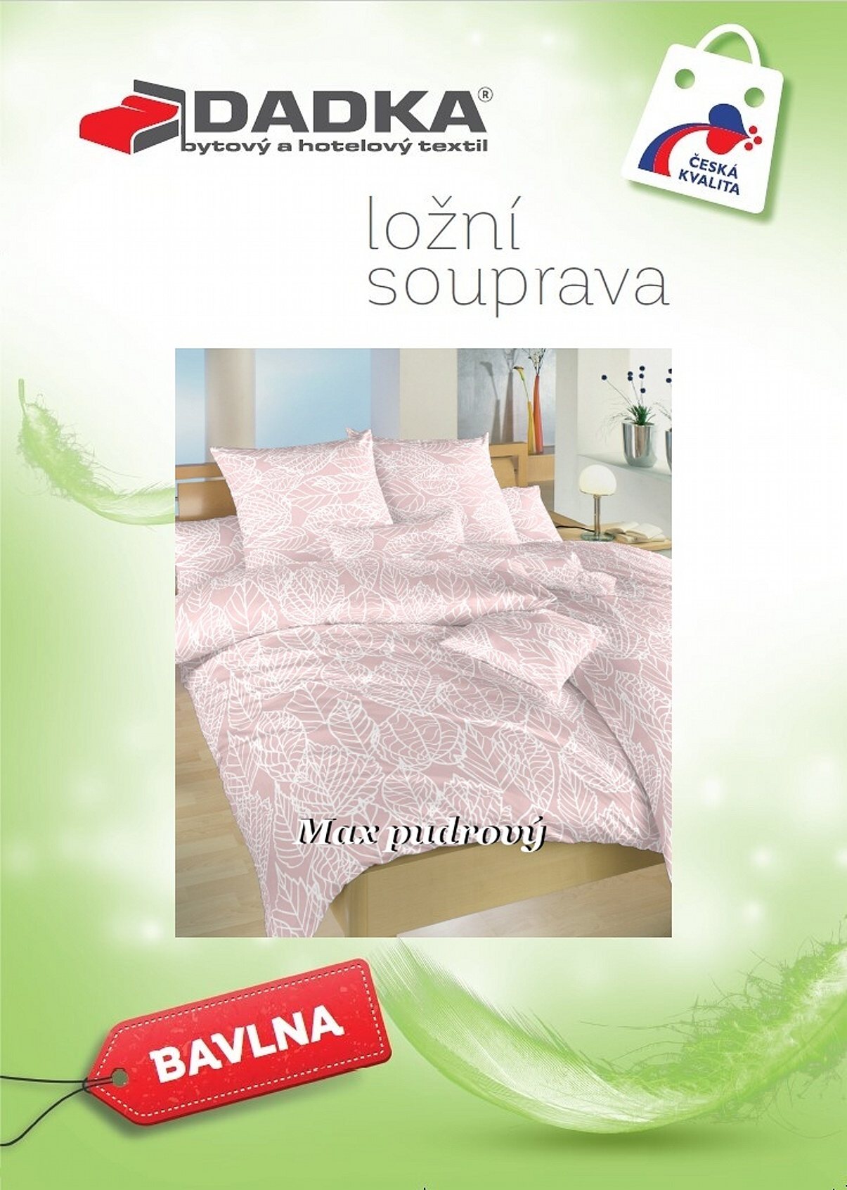 Povlečení bavlna Max pudrový 140x200, 70x90 cm