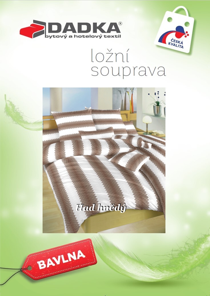 Povlečení bavlna Had hnědý 140x200, 70x90 cm