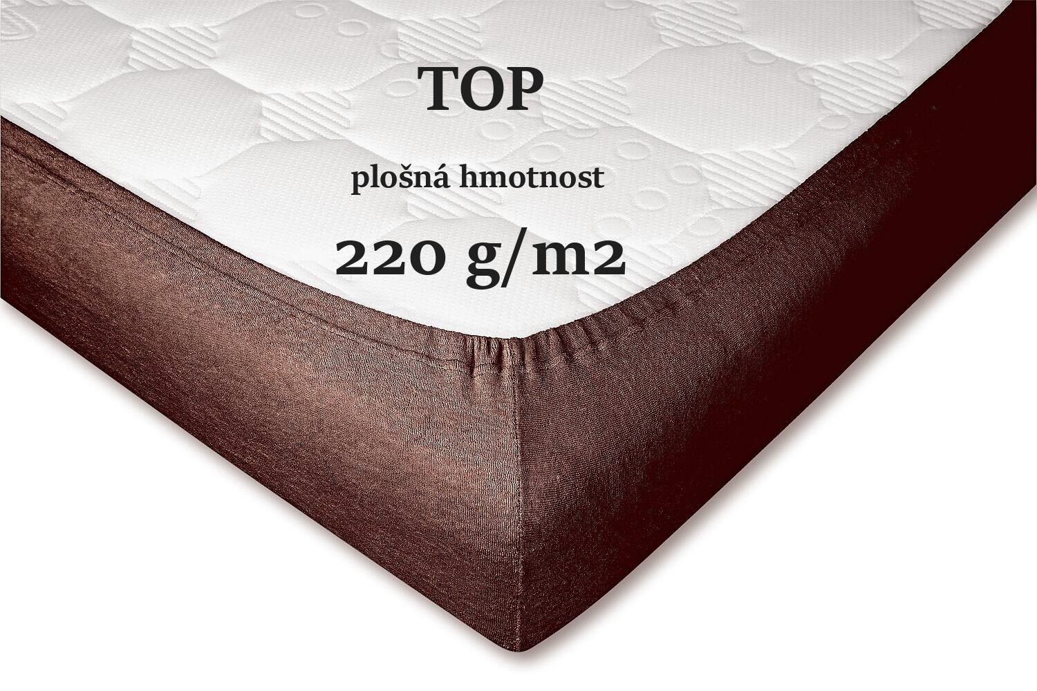 Froté prostěradlo tmavě hnědá 60x120x10 cm
