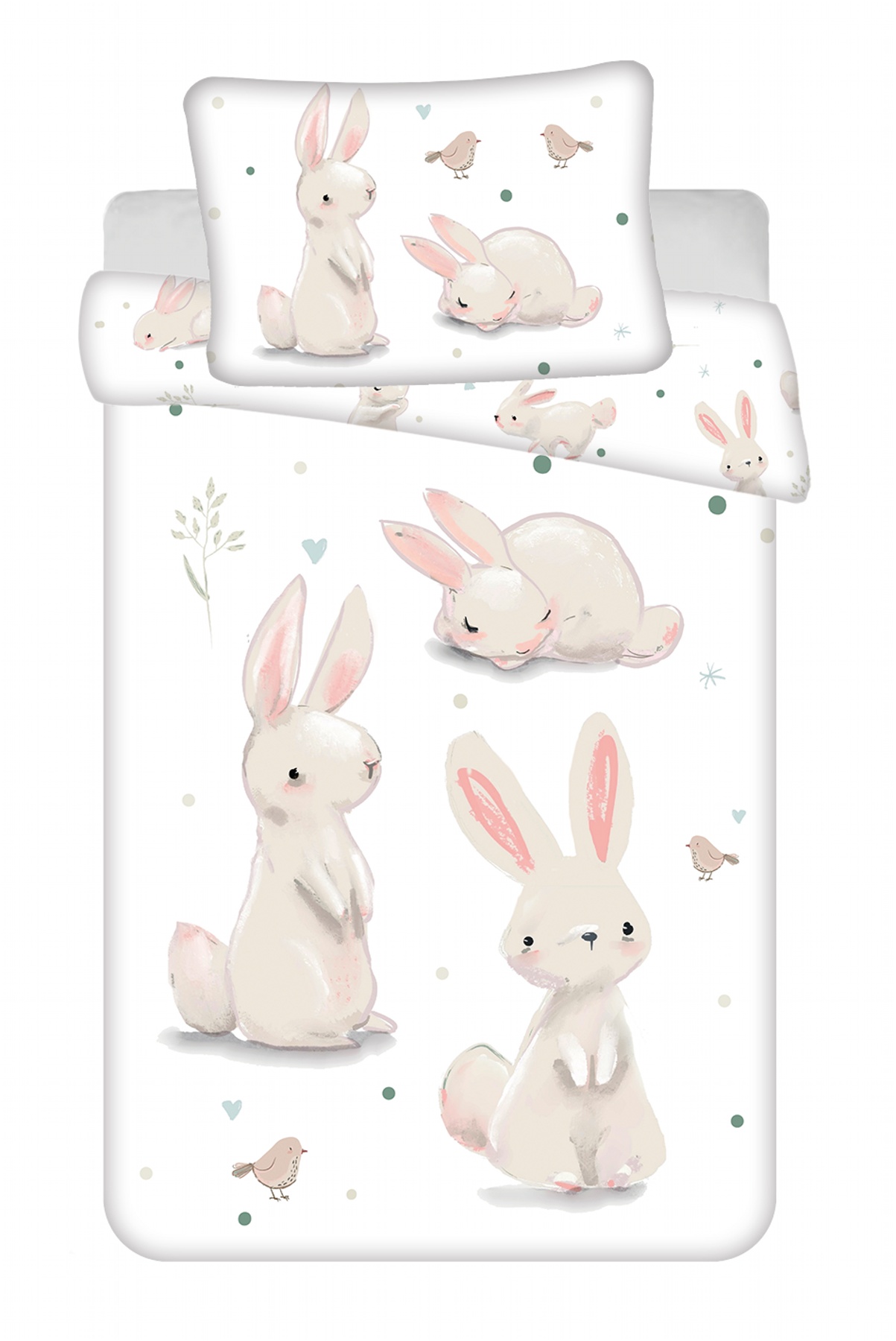 Povlečení do postýlky Králíčci baby 100x135, 40x60 cm